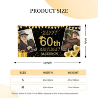 Personalized Gold Banner With Name Photo, Birthday Decorations - Joliny