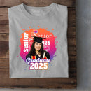 Personalized Graduate Photo T-Shirt - Multi Color Background - Joliny