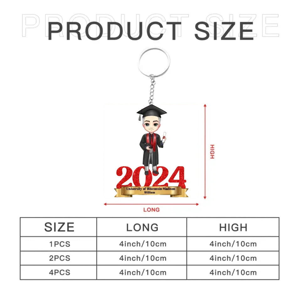 Personalized Graduation Acrylic Character Keychain - Joliny