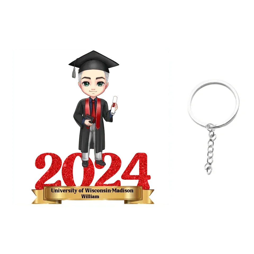 Personalized Graduation Acrylic Character Keychain