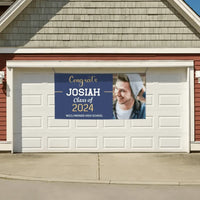 Personalized Graduation Banner, Class of 2024 Decorations Banner, Custom Photo Congrats Grad Banner - Joliny
