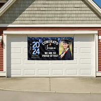 Personalized Graduation Banner - Custom Photo Sequin Glitter Balloon Year - Joliny