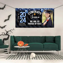 Personalized Graduation Banner - Custom Photo Sequin Glitter Balloon Year - Joliny