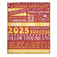 Personalized Graduation Blanket, Custom Year Name School - Follow Your Dream - Joliny