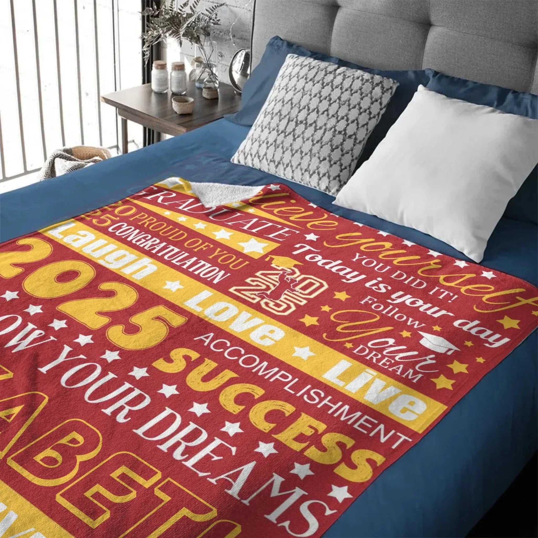 Personalized Graduation Blanket, Custom Year Name School - Follow Your Dream - Joliny