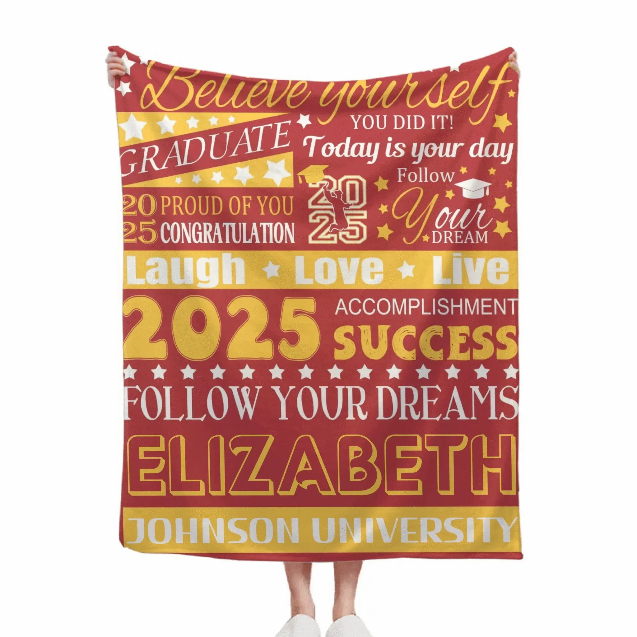 Personalized Graduation Blanket, Custom Year Name School - Follow Your Dream