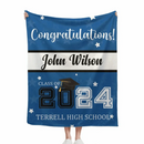 Personalized Graduation Blanket With Star, Congratulations Class of 2024 - Joliny