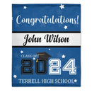 Personalized Graduation Blanket With Star, Congratulations Class of 2024 - Joliny