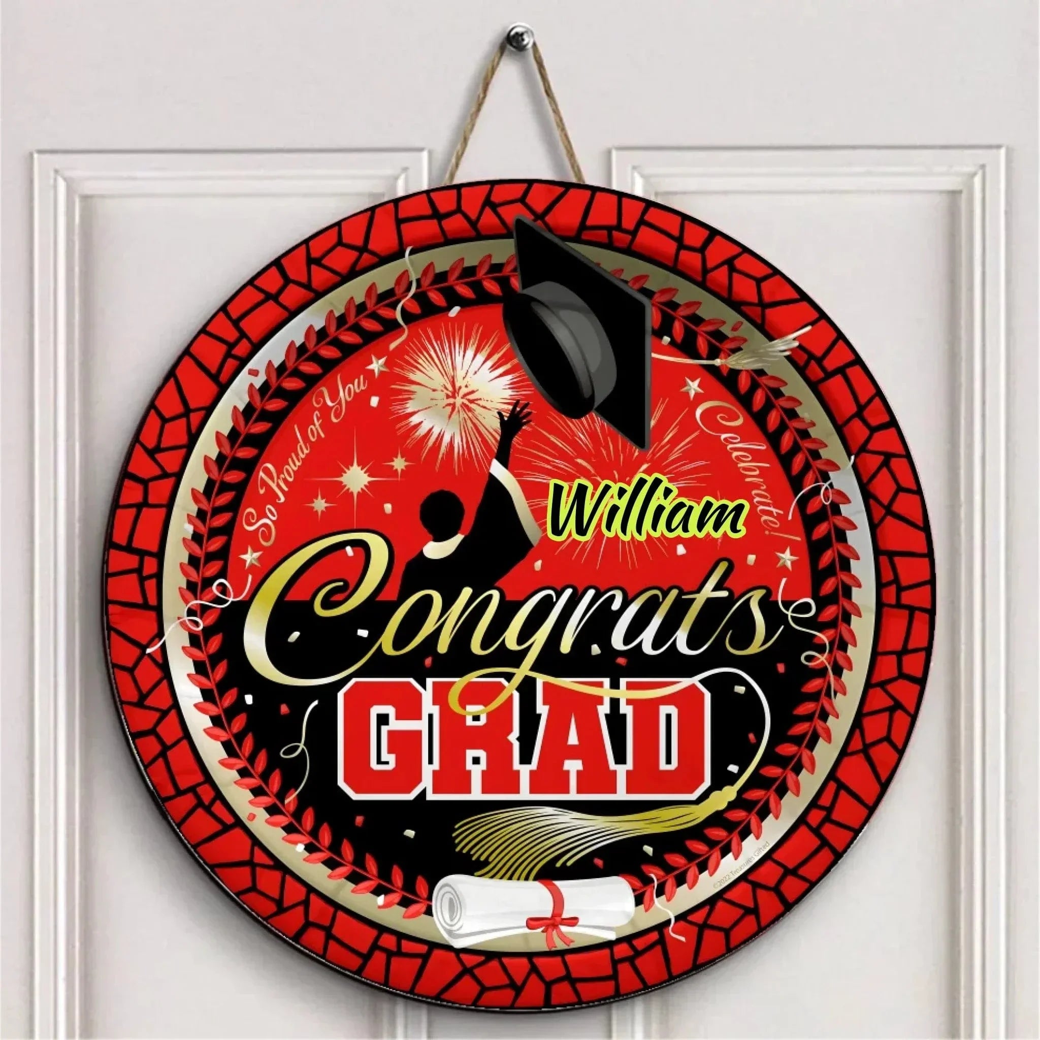 Personalized Graduation Door Sign - Custom Congrats Grad Name Plaque, Perfect Graduation Gift & Party Decor
