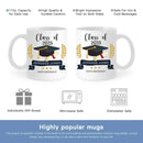 Personalized Graduation Gift Mug With Bachelor Cap, Class of 2025 - Joliny