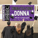 Personalized Graduation Party Decorations - Class of 2024 Graduation Banner - Congrats Banner for College High School Party Supplies - Joliny
