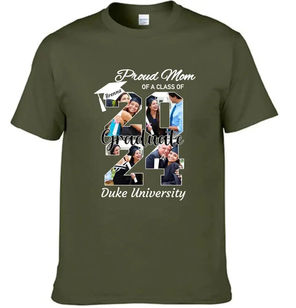 Personalized Graduation T-Shirt - Customized Name, Year and 4 Photos, Gift for Graduates - Joliny