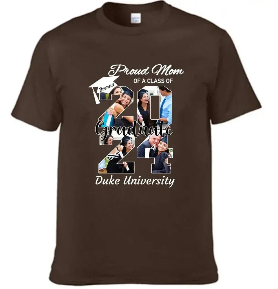 Personalized Graduation T-Shirt - Customized Name, Year and 4 Photos, Gift for Graduates - Joliny