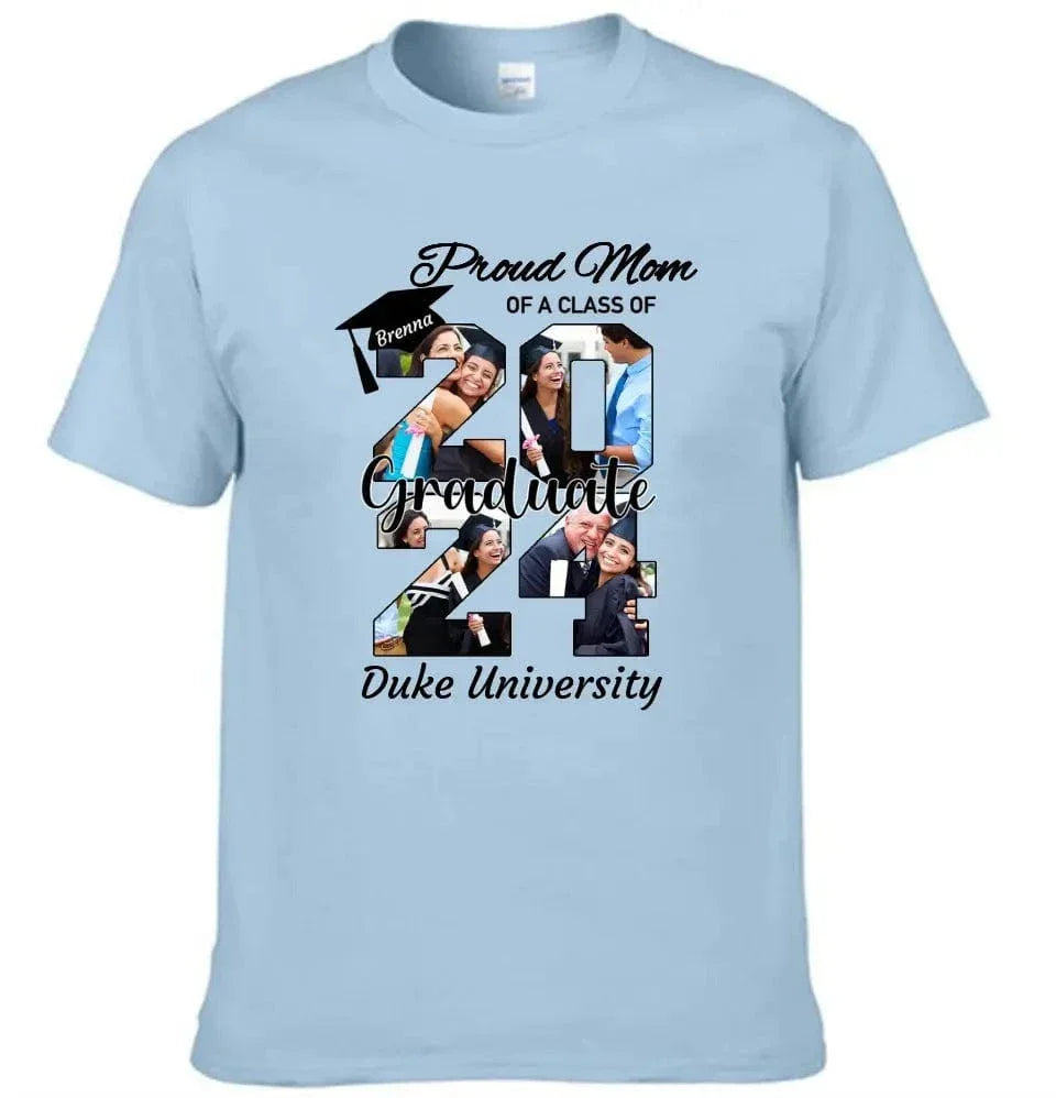 Personalized Graduation T-Shirt - Customized Name, Year and 4 Photos, Gift for Graduates - Joliny