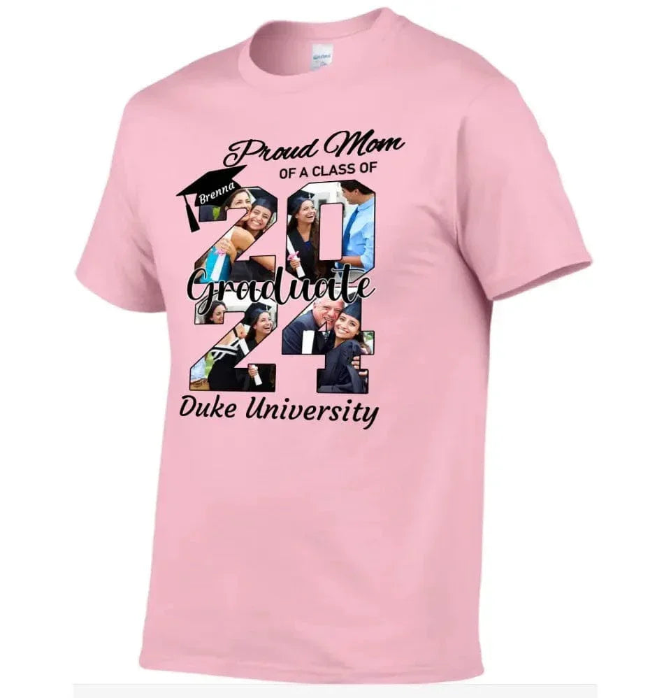 Personalized Graduation T-Shirt - Customized Name, Year and 4 Photos, Gift for Graduates - Joliny
