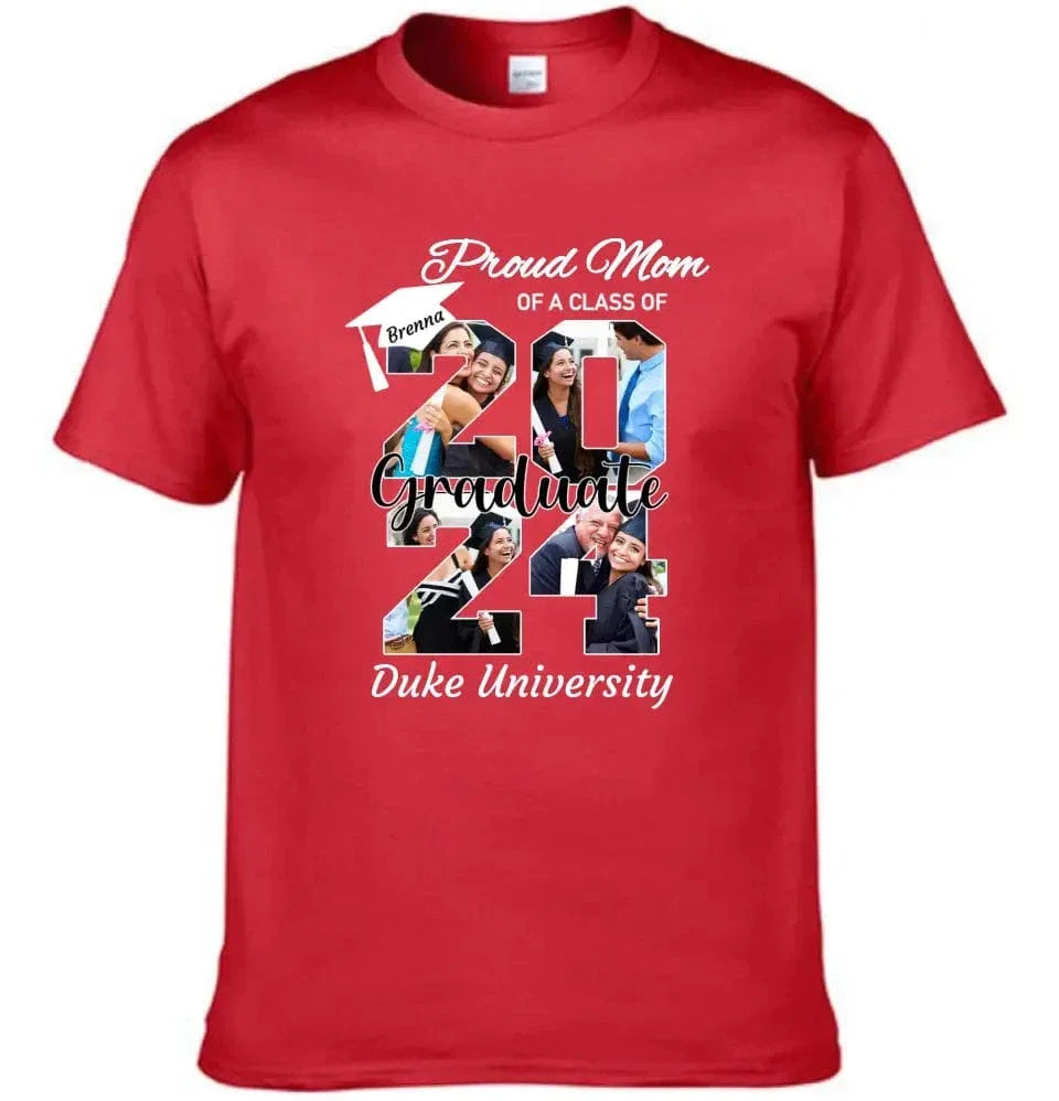 Personalized Graduation T-Shirt - Customized Name, Year and 4 Photos, Gift for Graduates - Joliny