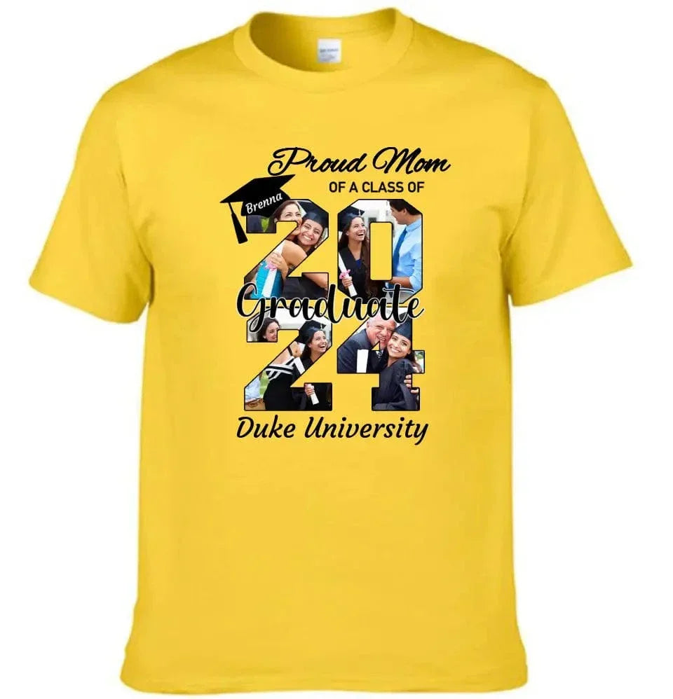 Personalized Graduation T-Shirt - Customized Name, Year and 4 Photos, Gift for Graduates - Joliny