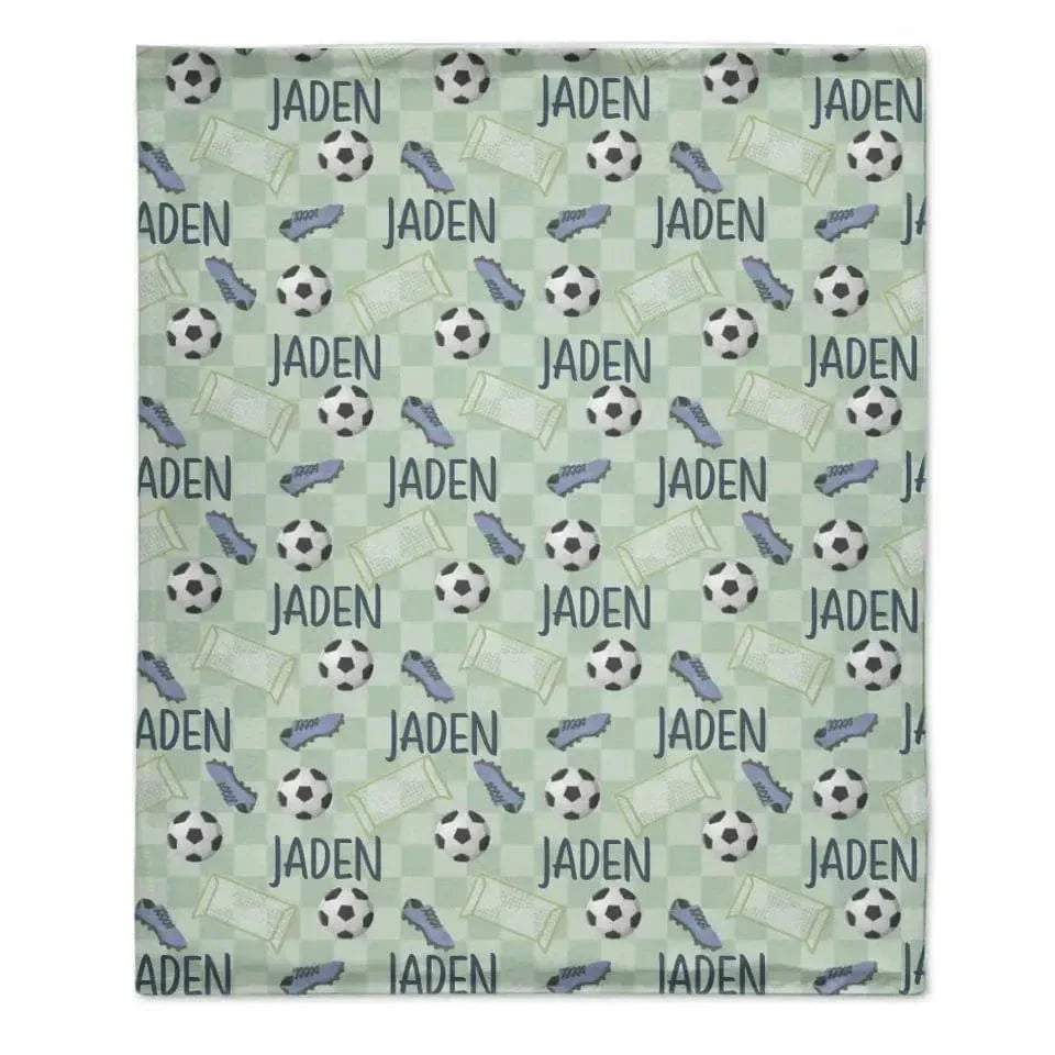 Personalized Green Football Star Name Blanket - Joliny