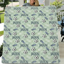 Personalized Green Football Star Name Blanket - Joliny