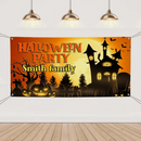 Personalized Halloween Party Banner, Orange Cemetery - Joliny