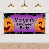 Personalized Halloween Party Banner With Big Pumpkin - Joliny