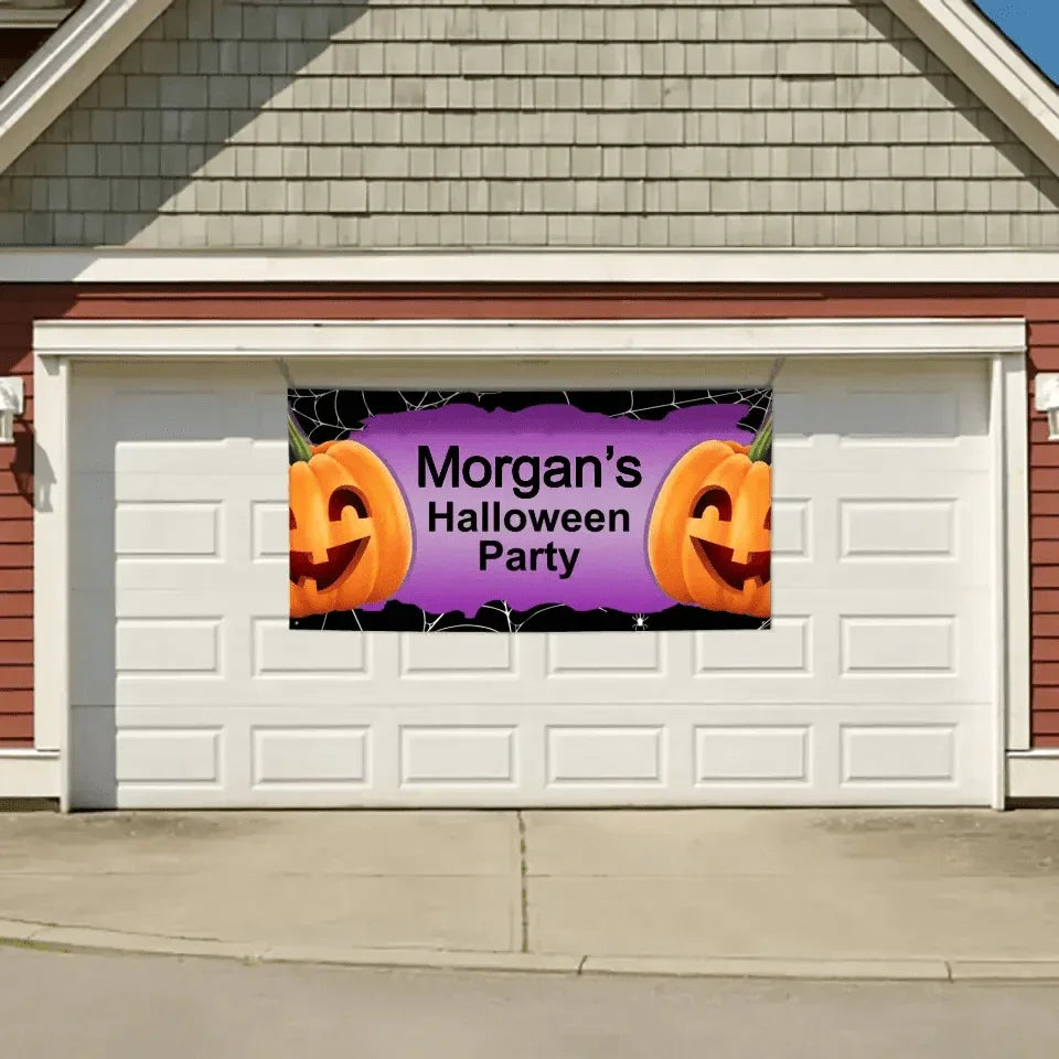 Personalized Halloween Party Banner With Big Pumpkin - Joliny