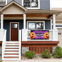 Personalized Halloween Party Banner With Big Pumpkin - Joliny