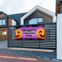 Personalized Halloween Party Banner With Big Pumpkin - Joliny