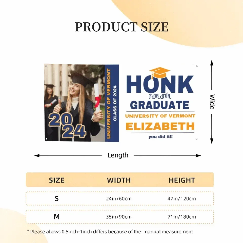 Personalized Honk Graduation Banner,You Did It - Joliny