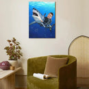 Personalized Kid Riding a Shark,Custom Portrait From Photo - Gifts for Kids and Adults - Joliny