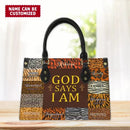 Personalized Leather Bag - God Says I Am Unique - Joliny