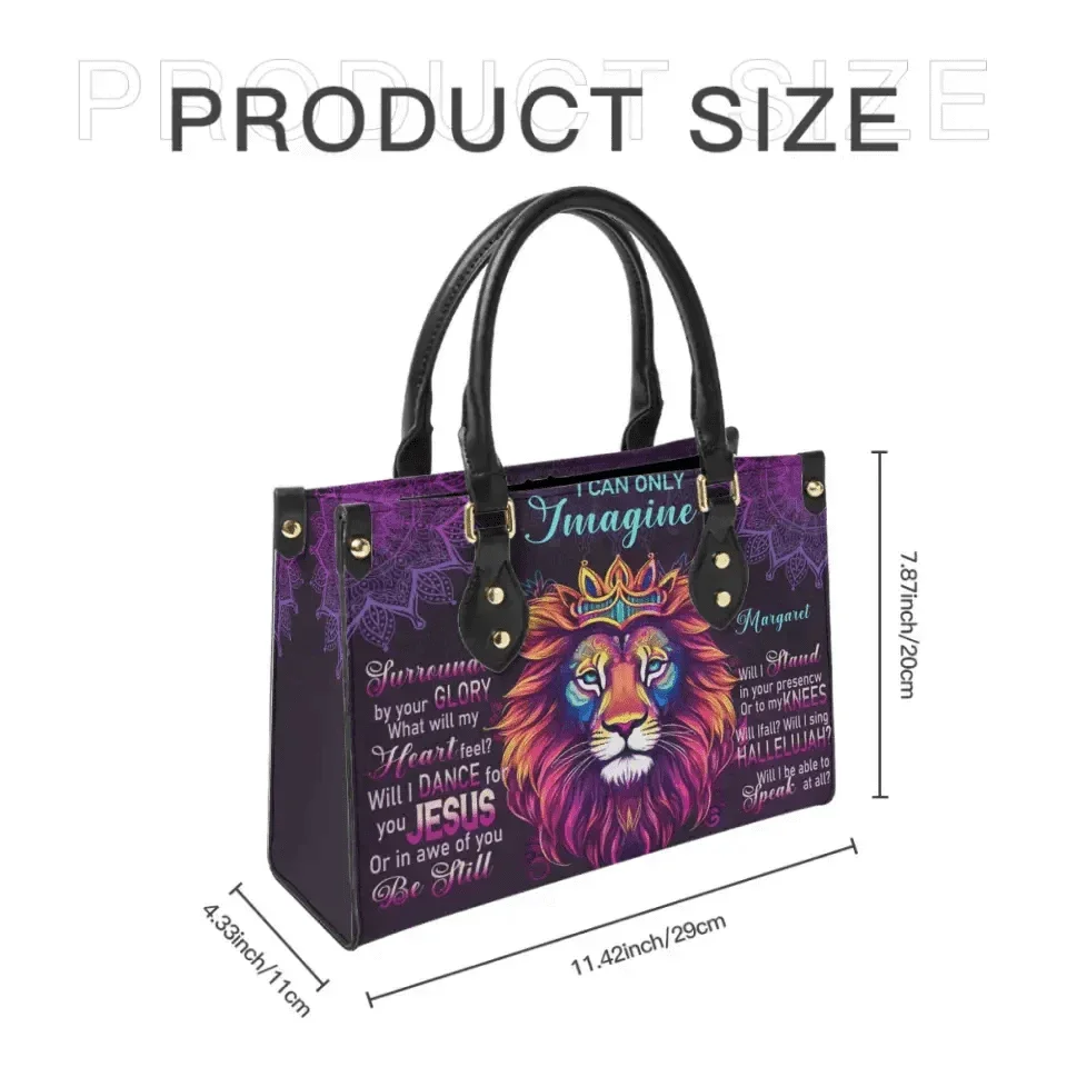 Personalized Leather Bag - Lion I Can Only Imagine - Joliny