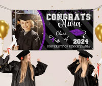 Personalized Left Side Graduation Photo Flash Congratulations Banner - Joliny