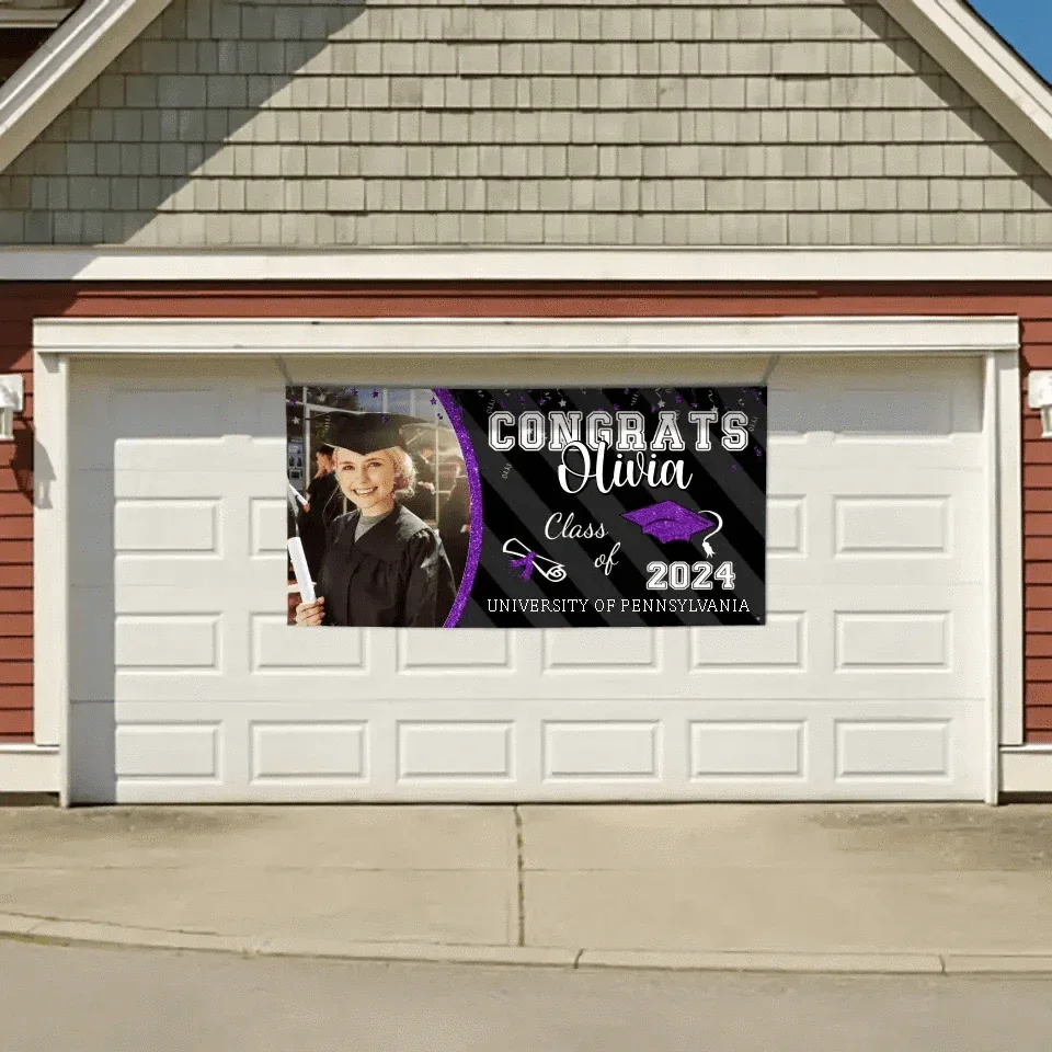 Personalized Left Side Graduation Photo Flash Congratulations Banner - Joliny