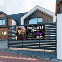 Personalized Left Side Graduation Photo Flash Congratulations Banner - Joliny