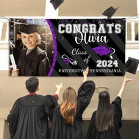 Personalized Left Side Graduation Photo Flash Congratulations Banner - Joliny