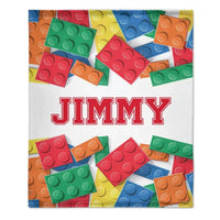 Personalized LEGO Blocks Gaming Blanket for Boys Girls Game Chair Room Decor for Game Lover - Joliny