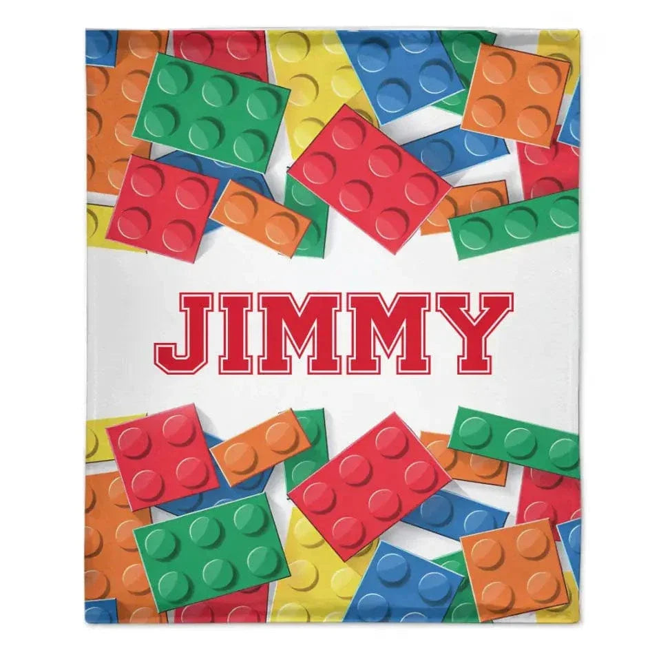 Personalized LEGO Blocks Gaming Blanket for Boys Girls Game Chair Room Decor for Game Lover - Joliny