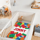 Personalized LEGO Blocks Gaming Blanket for Boys Girls Game Chair Room Decor for Game Lover - Joliny