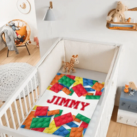 Personalized LEGO Blocks Gaming Blanket for Boys Girls Game Chair Room Decor for Game Lover - Joliny