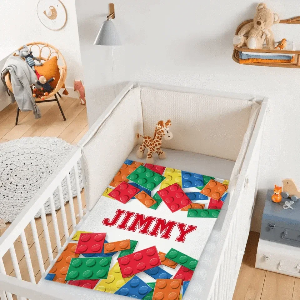 Personalized LEGO Blocks Gaming Blanket for Boys Girls Game Chair Room Decor for Game Lover - Joliny