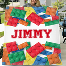 Personalized LEGO Blocks Gaming Blanket for Boys Girls Game Chair Room Decor for Game Lover - Joliny