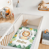 Personalized Lion Cub Wearing Flowers Blankets for Girls Boys - Customized Baby Gifts with Name - Joliny