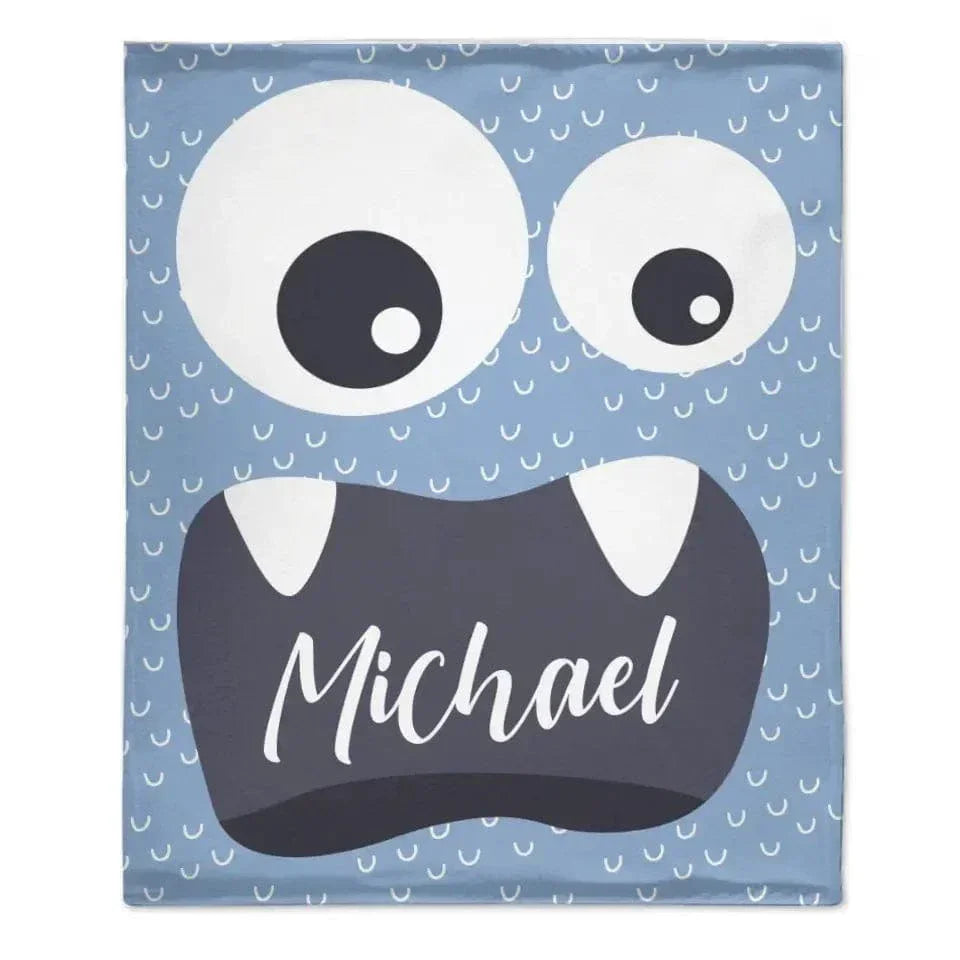 Personalized Little Monster Blanket for Kids, Custom Name Throw for Boys and Girls, Cute and Cuddly Creature - Joliny