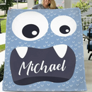 Personalized Little Monster Blanket for Kids, Custom Name Throw for Boys and Girls, Cute and Cuddly Creature - Joliny