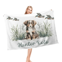 Personalized Mallard Duck Puppy Baby Blanket Gift - Joliny
