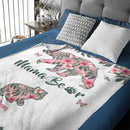 Personalized Mama Bear Tropical Flower Blanket With Name - Best Gift For Mother - Joliny