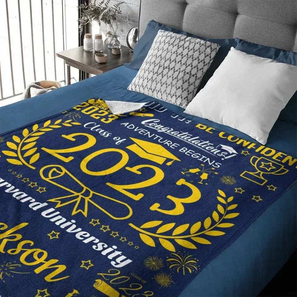 Personalized Medal Congratulations Graduation Blanket - Joliny