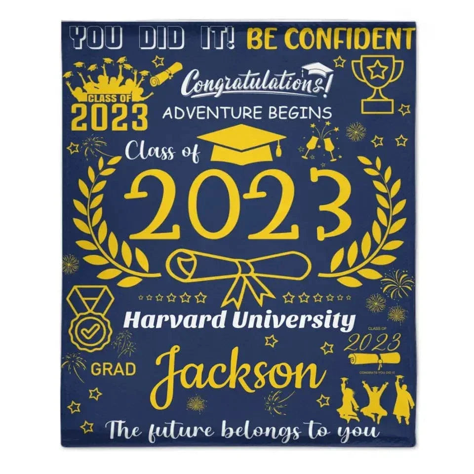 Personalized Medal Congratulations Graduation Blanket - Joliny
