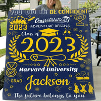 Personalized Medal Congratulations Graduation Blanket - Joliny